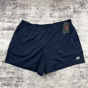 NWT New Balance Core Run 5 Inch 5" Dark Navy Blue Shorts Men's 2XL XXL - MS11200